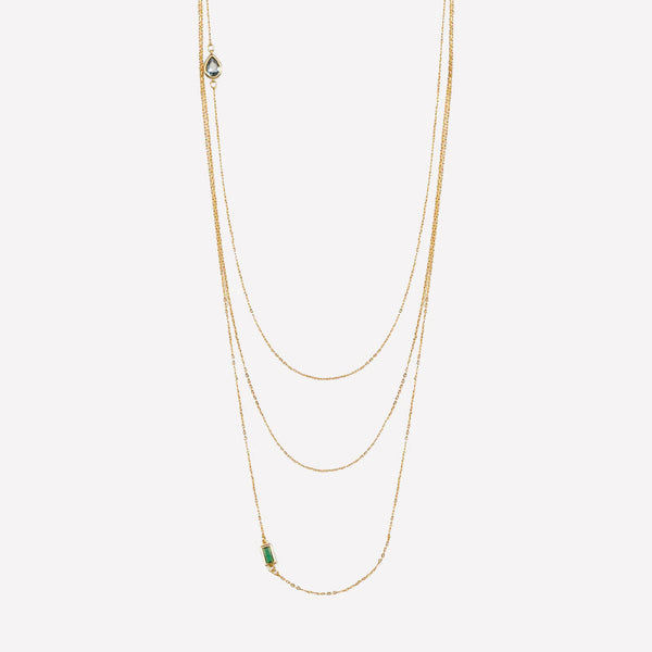 Bezel-Set Swarovski Crystal Triple Strand Necklace for women-gift necklaces for her