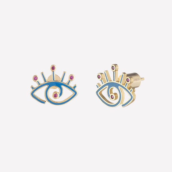 Enamel  Evil Eye Earrings for Women -Evil Eye Greece Jewelry