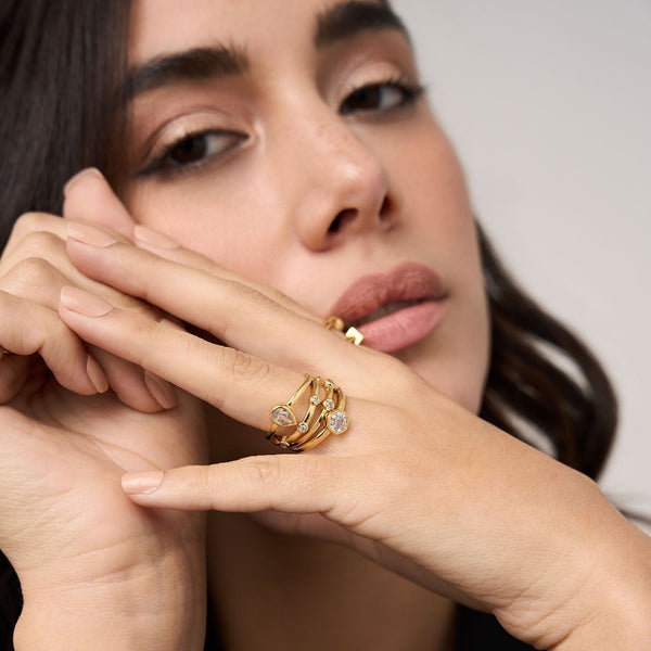 Bezel Set Multi Stone Ring-influencer jewelry brands