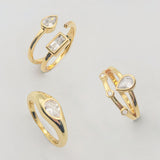 Swarovski Crystal Split Shank Bezel Ring for Women- Jeweled rings for girlfriend