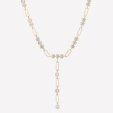 Swarovski Crystal Lariat Paperclip Necklace for women- big link chain necklace