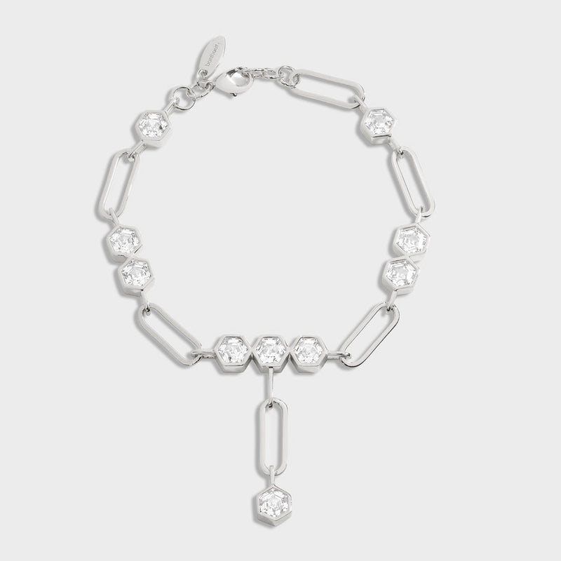 White Swarovski Crystal Lucky Charm Bracelet for women-New York Charm Bracelet