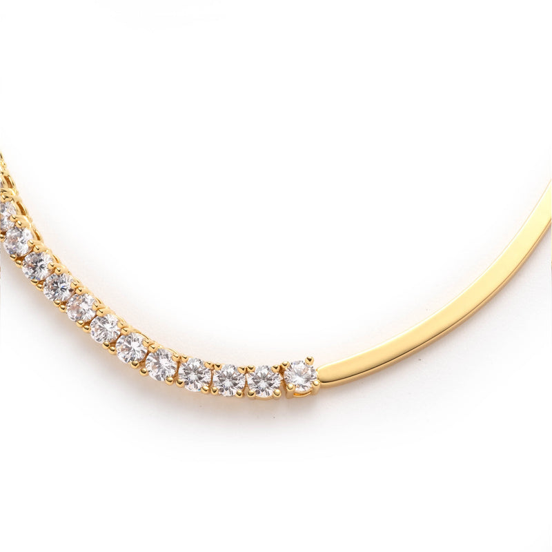 Swarovski Crystal Half Tennis Necklace-push present necklace for women