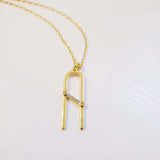 White Swarovski Crystal Letter A Initial Necklace for women-Bezel Set necklace with the letter A