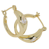 Channel Set White CRYSTAL HOOP EARRINGS for Women-Swarovski brass earrings hoops