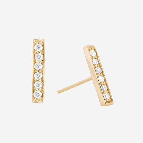 Crystal Pave Stud Earrings-handcrafted jewelry new york city soho