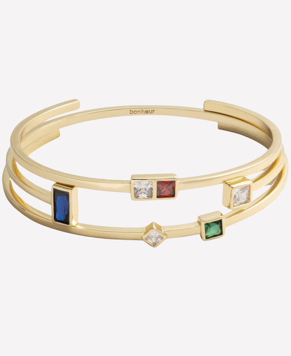 Bezel-Set Swarovski Crystal Bracelet Cuffs-jeweled bracelets for Women