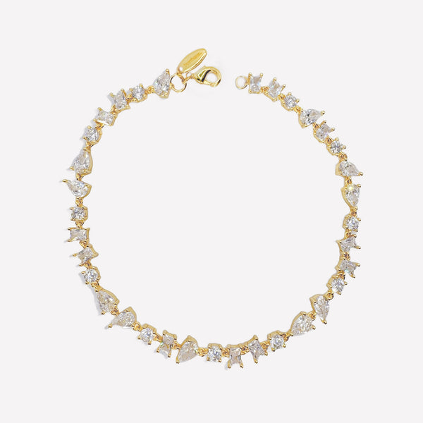 White Swarovski Cluster Tennis Bracelet-7 inch tennis bracelet for women