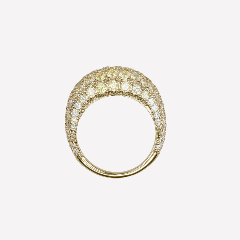 Pave Dome Ring for women-Swarovski Crystal bubble band ring