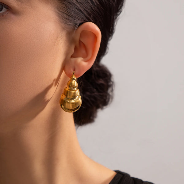 Croissant Hoops-Gold Hollow Hoops for Women