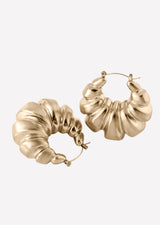 Croissant Hoops-Gold Hollow Hoops for Women