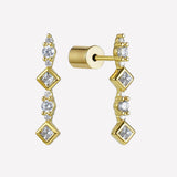 White Swarovski Crystal Bar Stud Earrings for women-stud earrings hypoallergenic