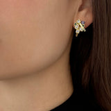 Large Cluster Earrings-swarovski jacket earrings womens
