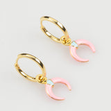 Enameled Earrings for women-Mixed enamel hoop earrings