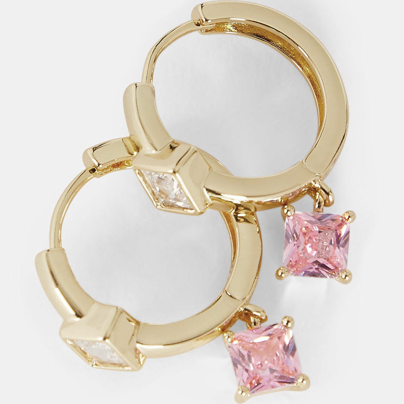 Swarovski crystal Charm Hoops for women-small charm hoop earrings rhinestone