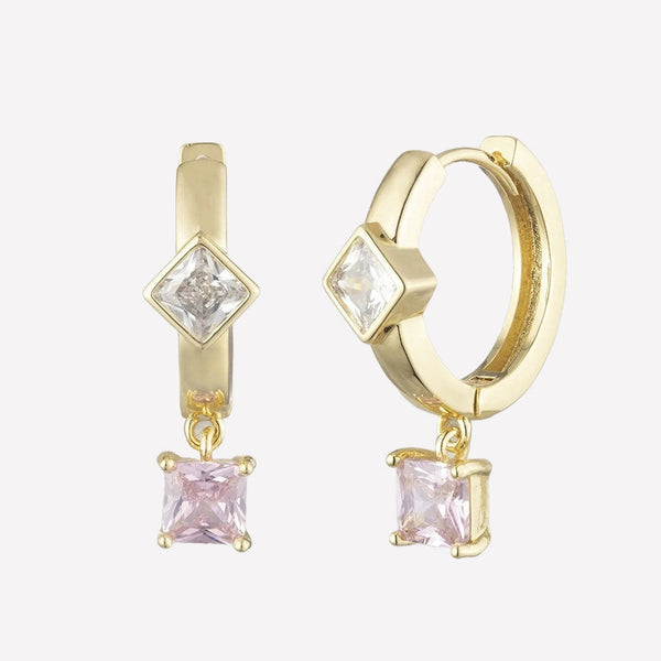 Swarovski crystal Charm Hoops for women-small charm hoop earrings rhinestone