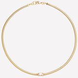 Bezel-Set Swarovski Crystal Snake chain for women- round snake chain gold