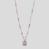 White Swarovski Bezel Set Necklace cz-Bridal statement necklace for women