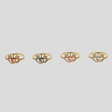 Swarovski Crystal Evil Eye Gold Ring-yellow gold rings under $200