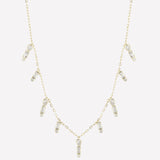 White Swarovski Crystal Multi-Charm Necklace chunky- paperclip charm necklace nyc