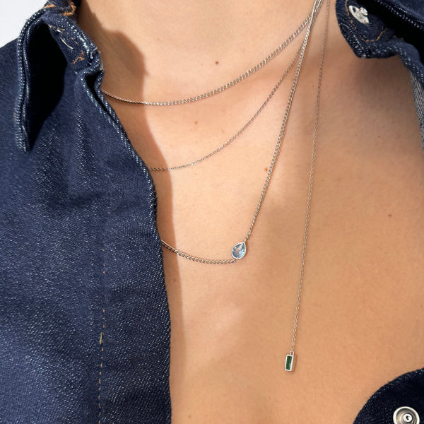 Swarovski Crystal Bezel Set Pendant Necklace for women- Beautiful necklace for wife