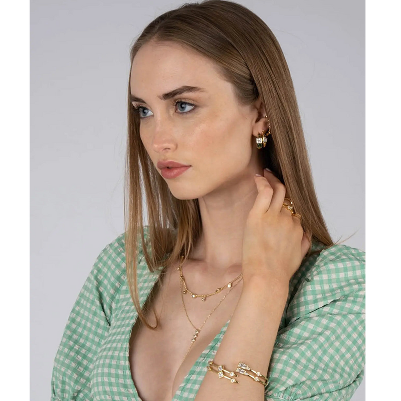 Adjustable white swarovski crystal bezel-set lariat necklace for women-ny necklaces