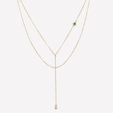 White Swarovski Crystal Y chain necklace for women-$200 Necklace