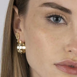 Channel-Set Baguette hoop earrings for women-Swarovski Crystal hypoallergenic hoop earrings Set