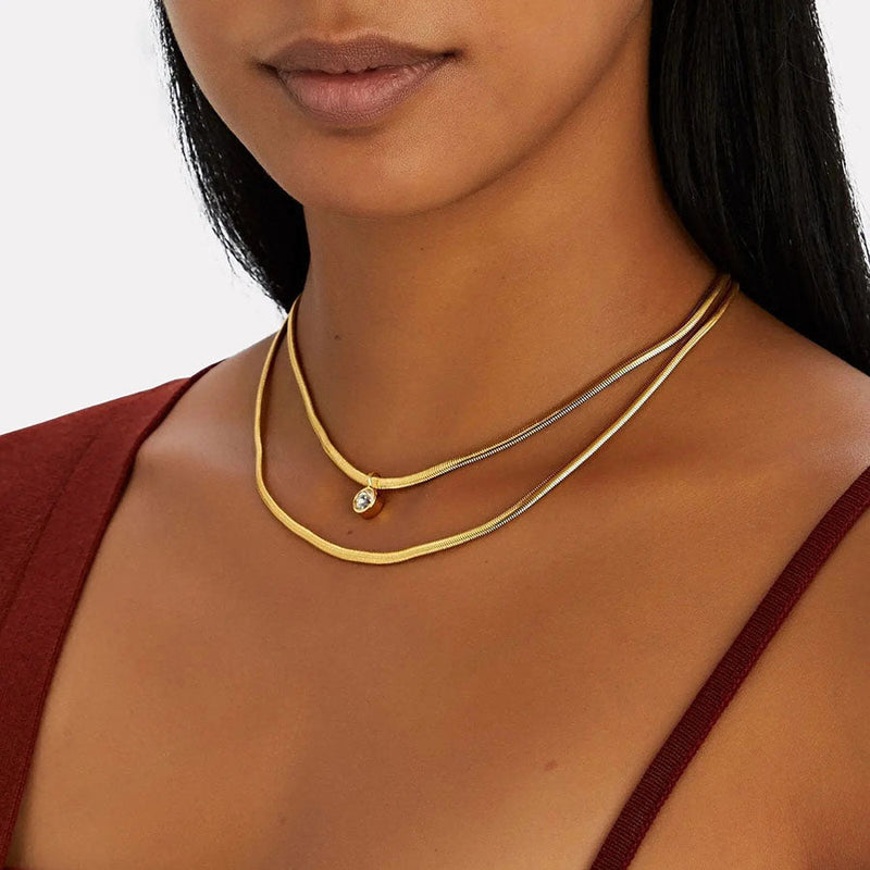 Gold Round Snake Chain-necklaces for 18th birthday