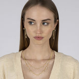 Two Layered Crystal Necklace for women-small crystal necklace statement