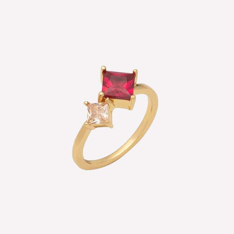 Swarovski crystal Gold Stone Ring for Women-godmother jewelry gifts