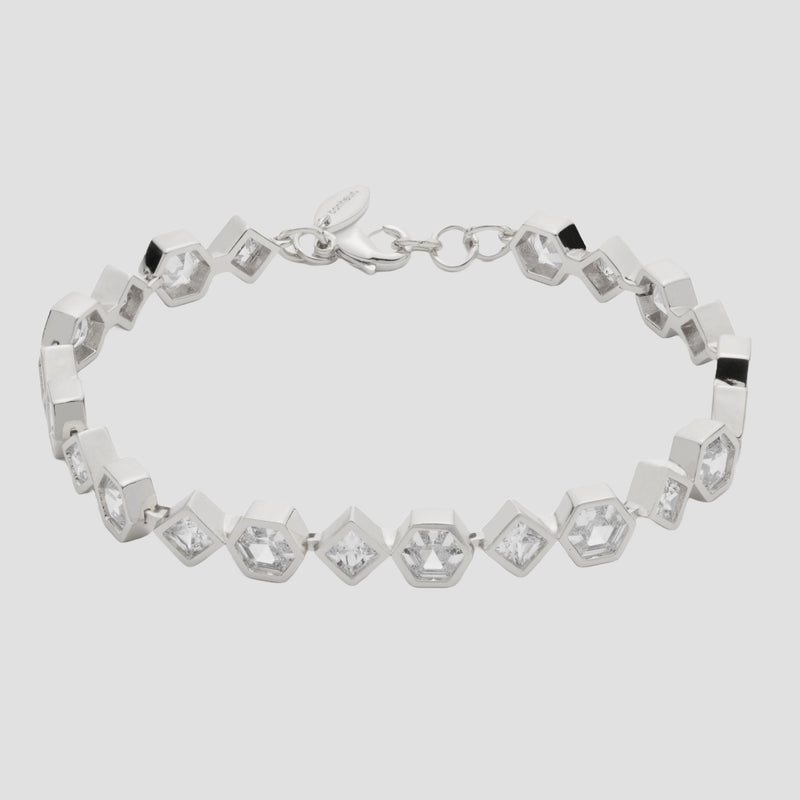 Swarovski Crystal Bezel-Set Tennis Bracelet white-waterproof tennis bracelet bezel
