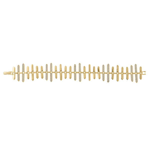 Yellow Gold Statement Bracelet-Chunky Gold Link bracelet for women