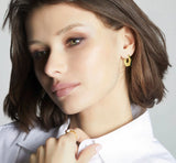Hexagon Hoops for women-1 inch earring hoops 