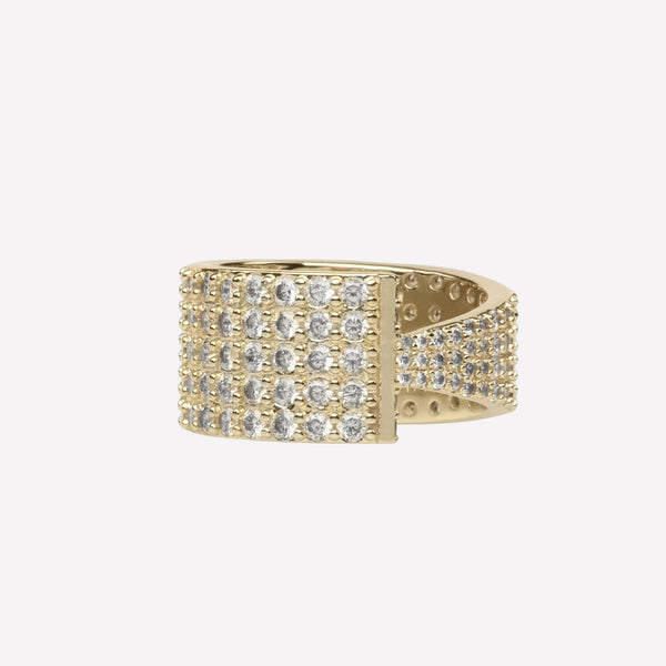 Asymmetrical Ring for women-Swarovski crystal jeweled ring