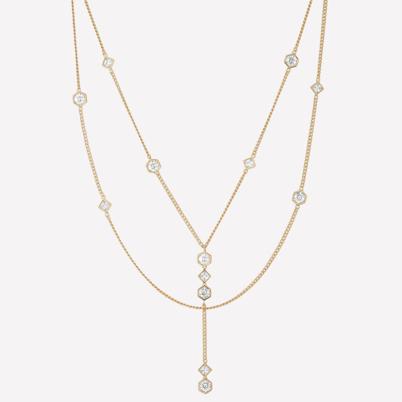 Women's Swarovski Crystal Bezel Strand Necklace-best necklaces for wife