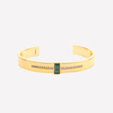Yellow Gold Thick Gold Cuff Bracelet for Women-Swarovski Crystal designer cuffs and bracelets