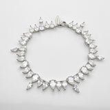 Pear-Shaped tennis bracelet for women- White Swarovski crystal charm bracelet