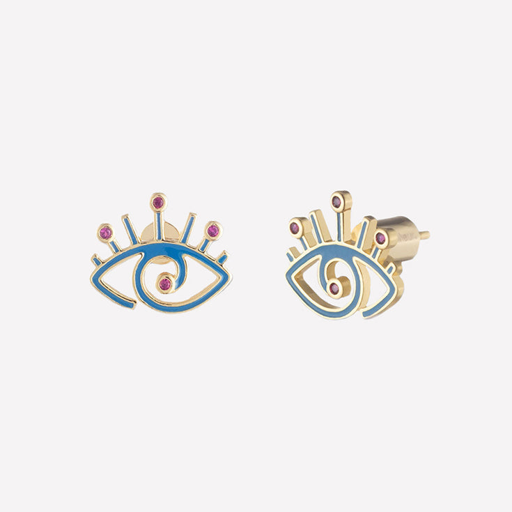 Enamel  Evil Eye Earrings for Women -Evil Eye Greece Jewelry