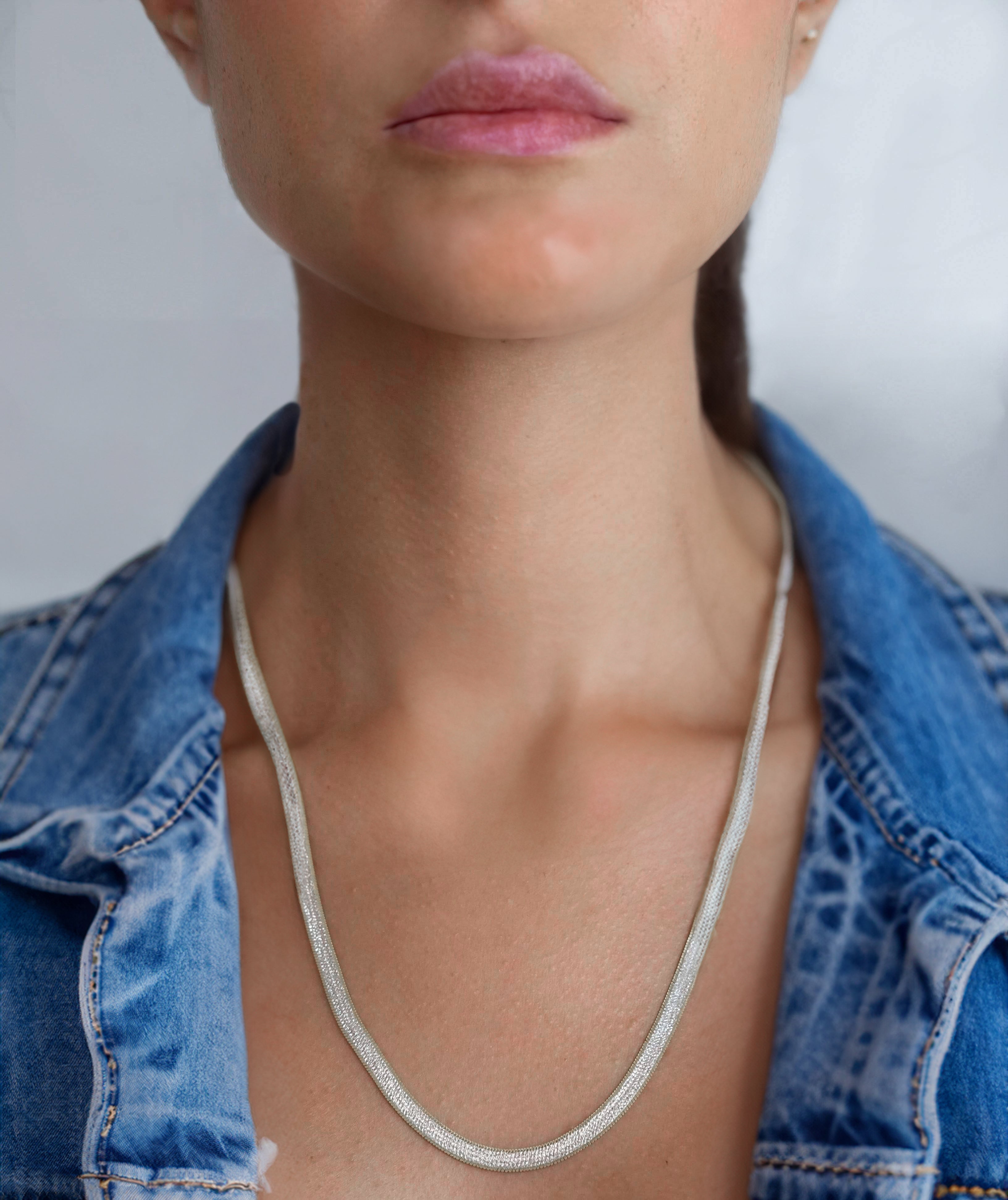 Women's Silver herringbone Chain-sterling silver herringbone necklace near me