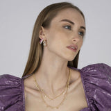 U Hoops Earrings for women- Swarovski Crystal Brass hoop earrings With Latch Backs