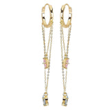 Swarovski Crystal Dangling Chain Earrings-Party Earrings for Women