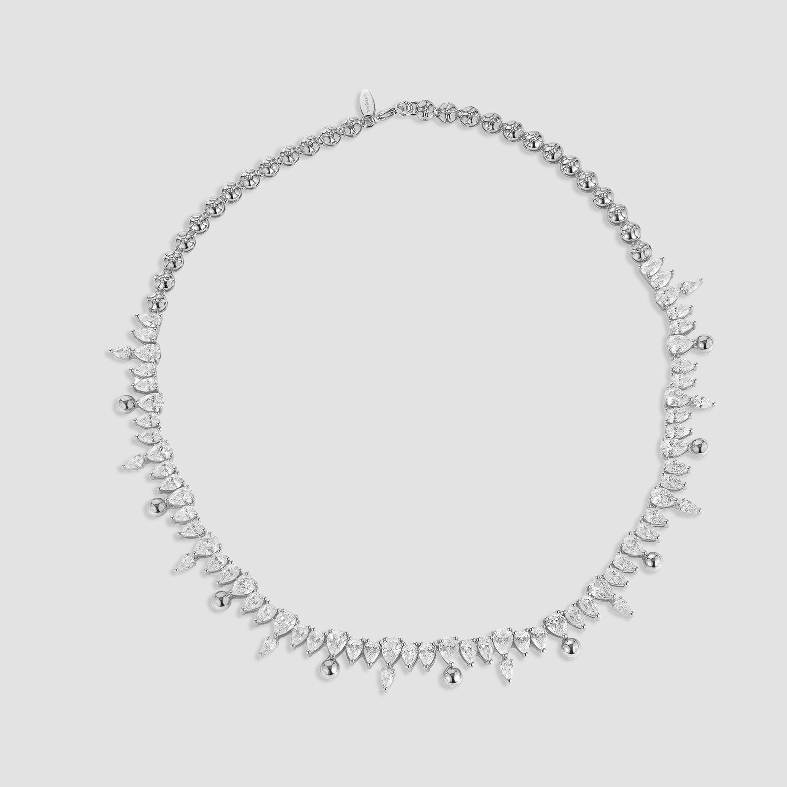 Women's ball chain necklace near me-18 inch necklace on woman​ by Bonheur Jewelry NYC