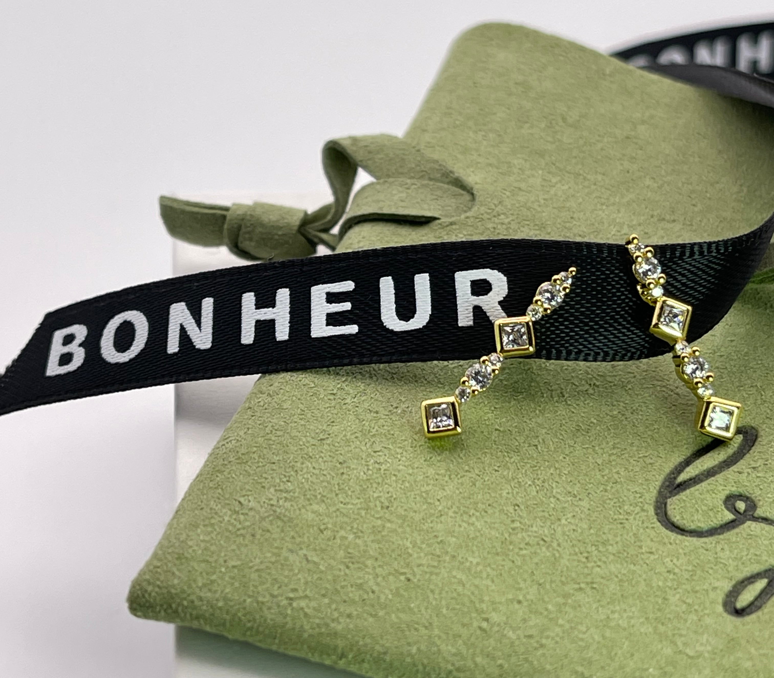 Women's Bar Stud Earrings by Bonheur Jewelry NYC-waterproof earrings​ near me