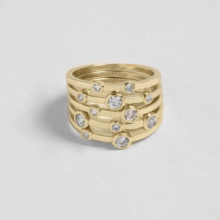 Women's Bezel Rings near me-bezel set cz ring​ by Bonheur Jewelry NYC