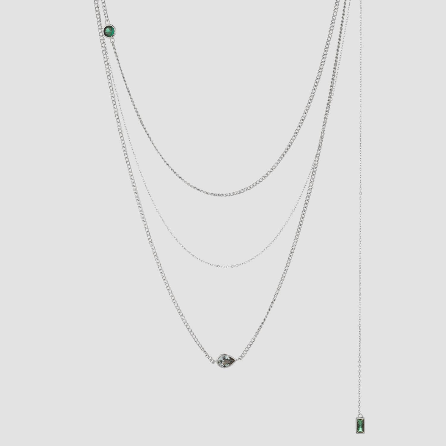 Women's Bezel Set Necklace by Bonheur Jewelry NYC- Swarovski crystal bezel set necklace near me