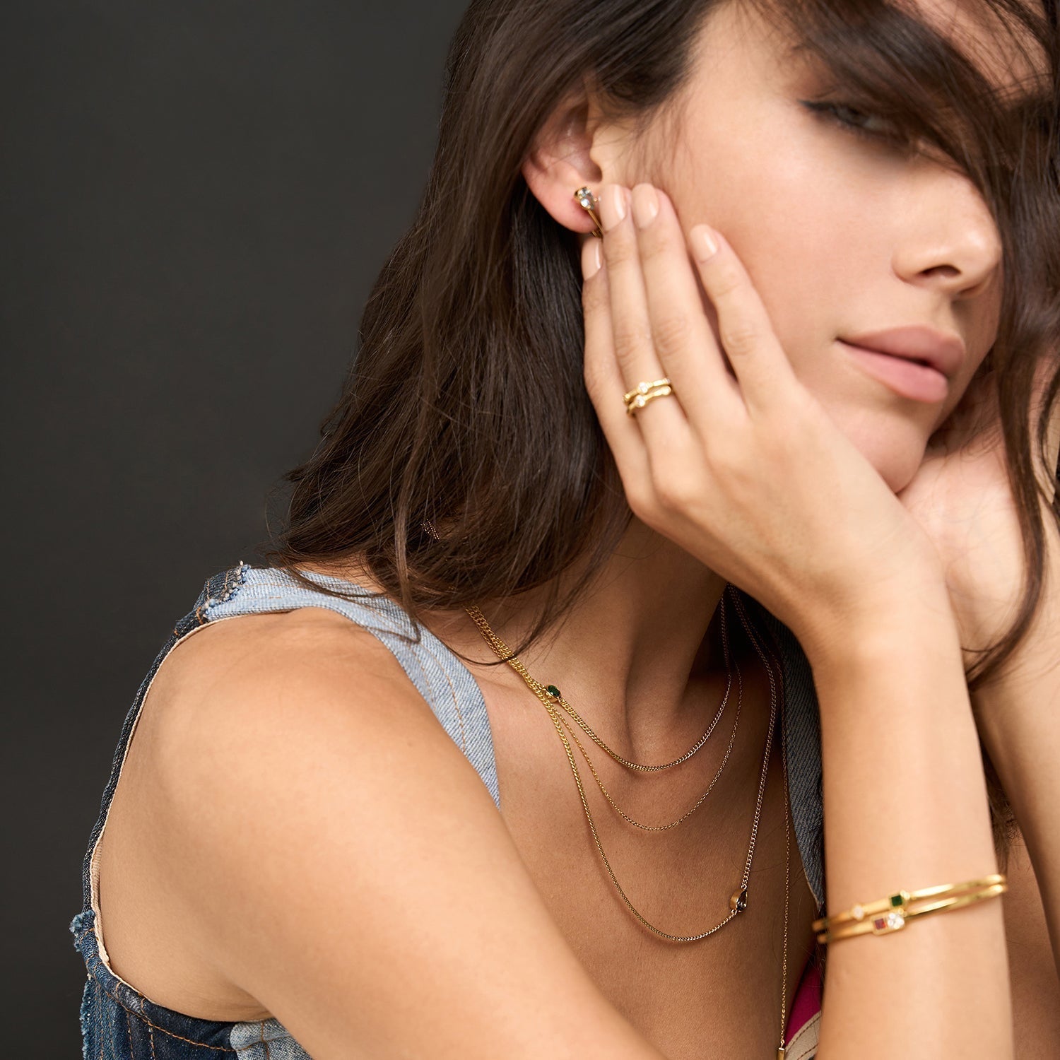 Women's Bezel Set Necklace by Bonheur Jewelry NYC- Swarovski crystal bezel set necklace near me