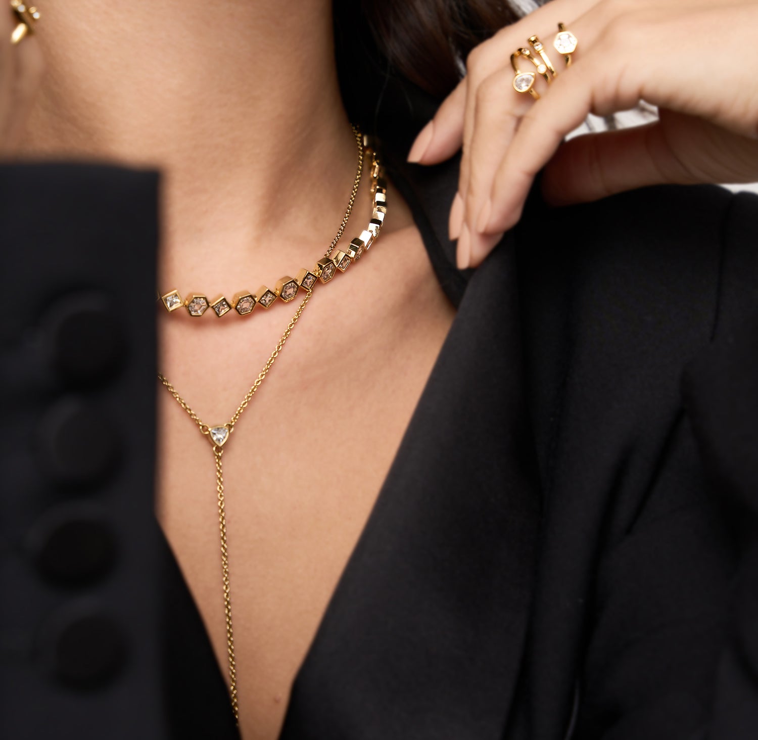 Women's Bezel Set Tennis Necklace by Bonheur Jewelry NYC-white cz tennis necklace​ near me