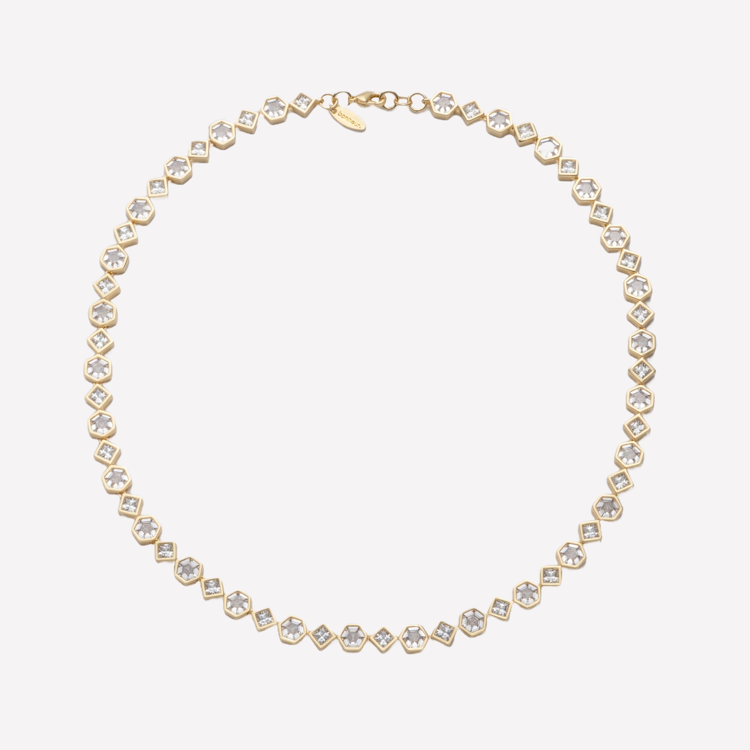 Women's Bezel Set Tennis Necklace by Bonheur Jewelry NYC-white cz tennis necklace​ near me