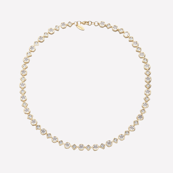 Women's Bezel Set Tennis Necklace by Bonheur Jewelry NYC-white cz tennis necklace​ near me